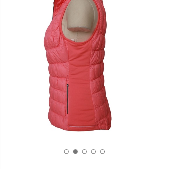 Tangerine lightweight shirring down zip puffer vest - Picture 3 of 4